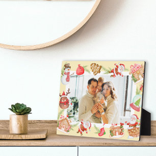 Aangepaste foto Sweet Santa Gingerbread House Fotoplaat