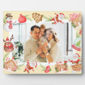 Aangepaste foto Sweet Santa Gingerbread House Fotoplaat (Voorkant)