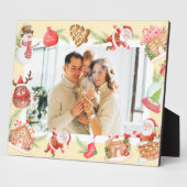 Aangepaste foto Sweet Santa Gingerbread House Fotoplaat (Zijkant)