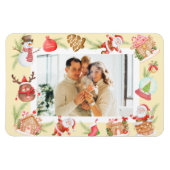 Aangepaste foto Sweet Santa Gingerbread House Magneet (Horizontaal)