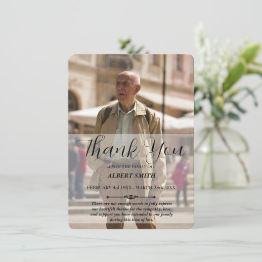 Aangepaste foto-sympathie Hartelijk dank Kaart (Staand voorkant)