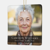 Aangepaste foto sympathie rouwbegrafenis herdenkin keramisch ornament (Links)