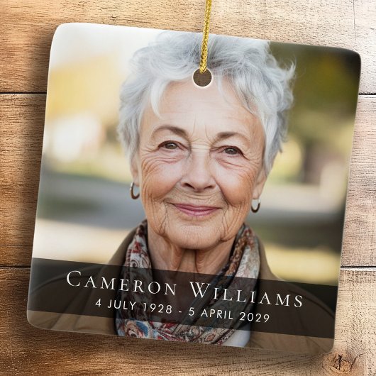 Aangepaste foto sympathie rouwbegrafenis herdenkin keramisch ornament