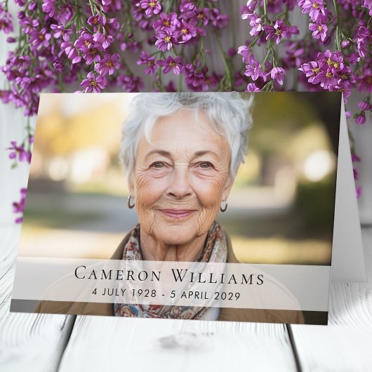 Aangepaste foto sympathie rouwverwerking dank u ge kaart