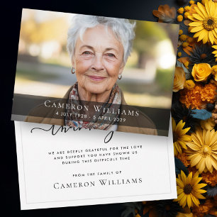 Aangepaste foto sympathie rouwverwerking dank u ka bedankkaart