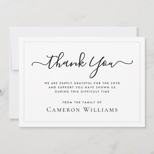 Aangepaste foto sympathie rouwverwerking dank u ka bedankkaart (Achterkant)