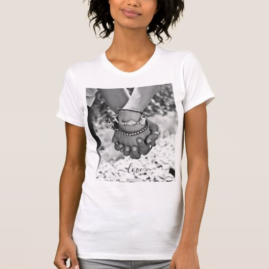 Aangepaste foto T-shirt met tekst - Liefde (Voorkant)