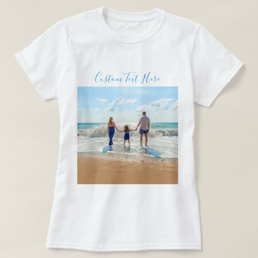 Aangepaste foto T-shirt met uw foto's en tekst (Design voorkant)