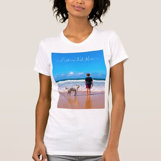 Aangepaste foto T-shirt met uw foto's en tekst (Voorkant)