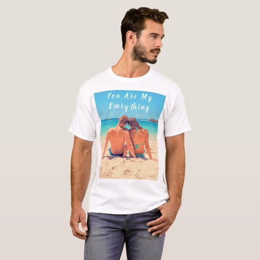 Aangepaste foto T-shirt tekst - Uw zijn mijn alles (Voorkant volledig)