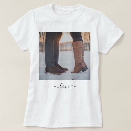 Aangepaste foto T-shirt Uw romantische cadeau (Design voorkant)