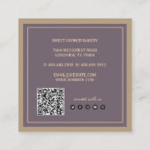Aangepaste foto taart bakkerij Logo QR-code Vierkante Visitekaartje (Achterkant)