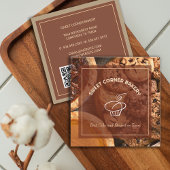 Aangepaste foto taart bakkerij Logo QR-code Vierkante Visitekaartje