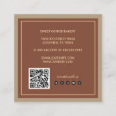 Aangepaste foto taart bakkerij Logo QR-code Vierkante Visitekaartje (Achterkant)