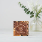 Aangepaste foto taart bakkerij Logo QR-code Vierkante Visitekaartje (Staand voorkant)