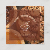 Aangepaste foto taart bakkerij Logo QR-code Vierkante Visitekaartje (Voorkant)