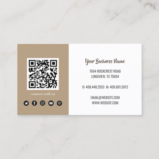 Aangepaste foto taart bakkerij winkel QR code Visitekaartje (Achterkant)