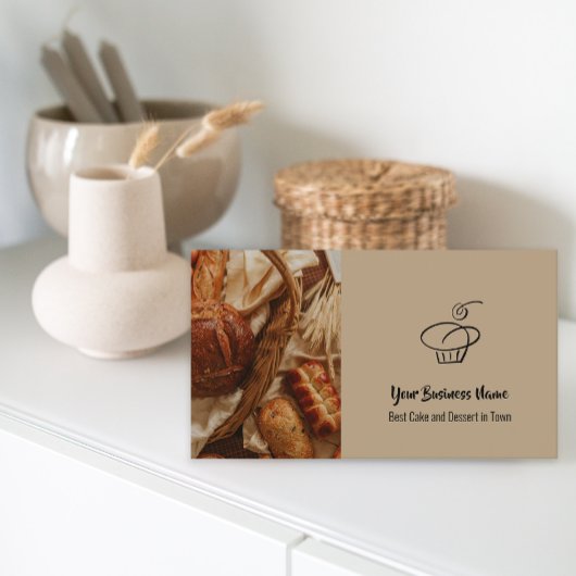 Aangepaste foto taart bakkerij winkel QR code Visitekaartje