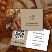 Aangepaste foto taart bakkerij winkel QR code Visitekaartje