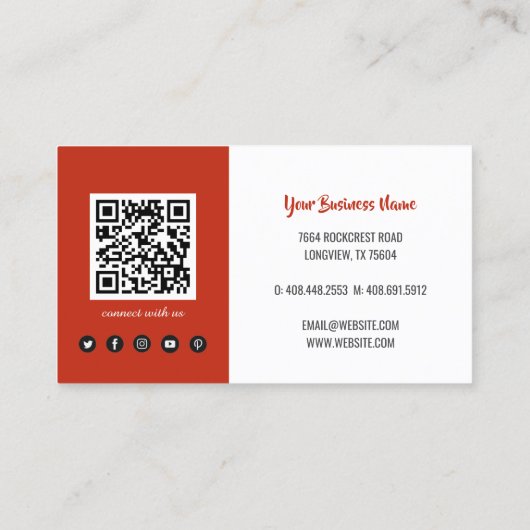 Aangepaste foto taart bakkerij winkel QR code Visitekaartje (Achterkant)