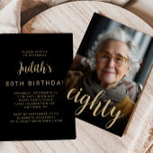 Aangepaste foto Tachtig 80ste verjaardagsfeestje Kaart