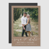Aangepaste foto taupe save the date (Voorkant / Achterkant)
