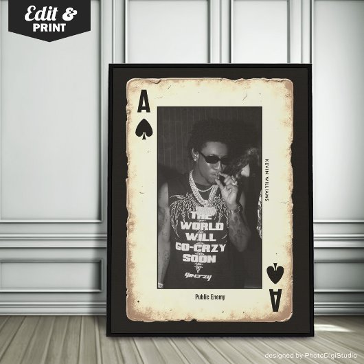 Aangepaste Foto Teen Wall Art, Poker Aas van Schop Poster