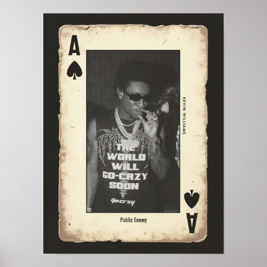 Aangepaste Foto Teen Wall Art, Poker Aas van Schop Poster (Voorkant)