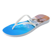 Aangepaste foto Teenslippers met tekst gepersonali (Schuin)