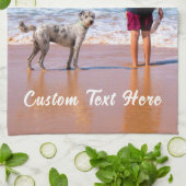 Aangepaste foto-tekenteukenhanddoek Uw foto-cadeau Theedoek (Gevouwen)