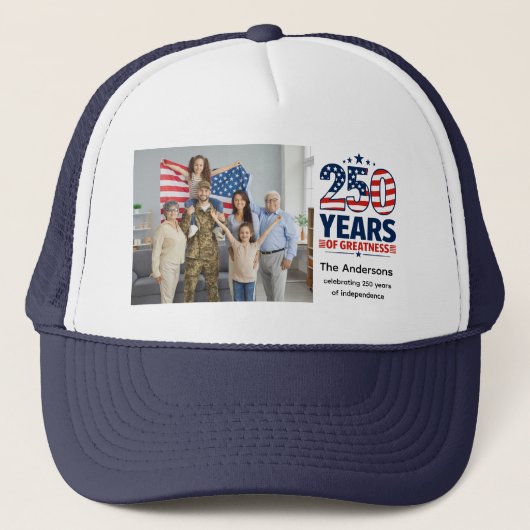 Aangepaste foto & tekst 250 Amerika Jaren van Groo Trucker Pet (Voorkant)