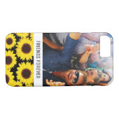 Aangepaste Foto & Tekst Achtergrond met zonnebloem Case-Mate iPhone Case (Achterkant (Horizontaal))