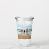 Aangepaste foto-tekst Acrylbrochure Uw eigen ontwe Acryl Drinkbeker (Achterkant)