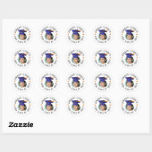 Aangepaste foto tekst afstudeerhoed viering ronde sticker (Vel)