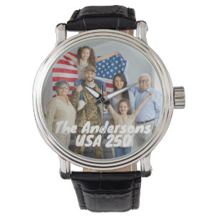 Aangepaste foto & tekst Amerika 250 jaar Horloge
