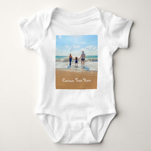 Aangepaste foto-tekst Baby Bodysuit uw fotoontwerp (Voorkant)