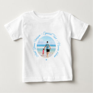 Aangepaste foto-tekst Baby T-Shirt je familiefoto'