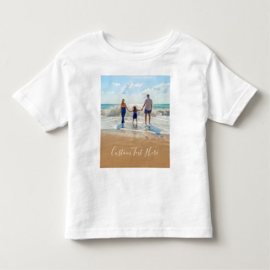 Aangepaste foto-tekst Baby T-shirt uniek uw ontwer (Voorkant)