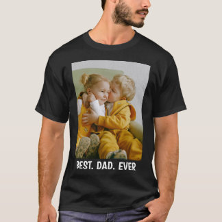Aangepaste foto & tekst - Beste papa ooit Vaderdag T-shirt