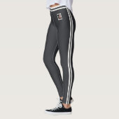Aangepaste foto tekst Cute Strepen Neutraal Caviar Leggings (Links)