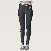 Aangepaste foto tekst Cute Strepen Neutraal Caviar Leggings (Voorkant)