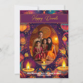 Aangepaste foto & tekst Diwali kaart (Voorkant)
