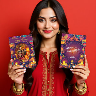 Aangepaste foto & tekst Diwali kaart