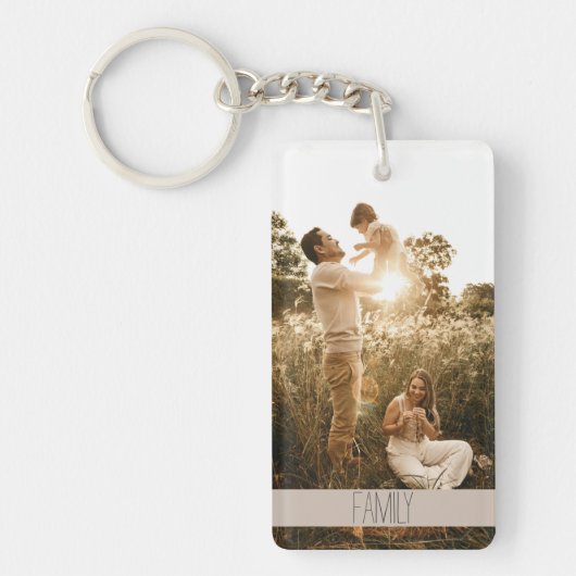 Aangepaste foto + tekst Een Afbeelding Acryl Sleut Sleutelhanger (Voorkant)