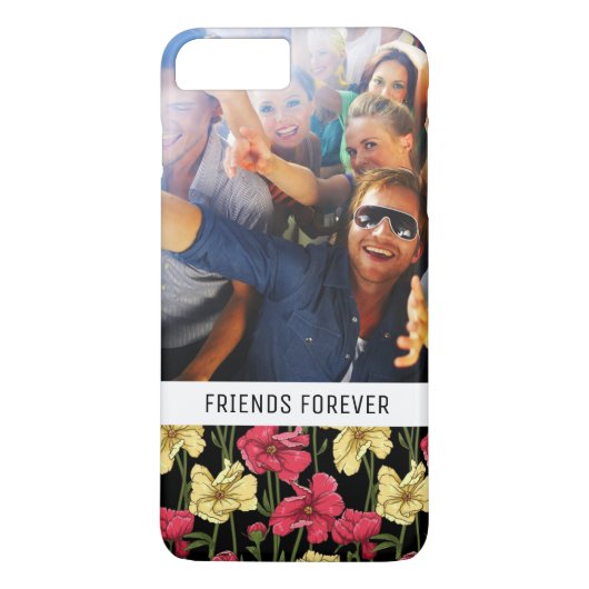Aangepaste foto & tekst Elegant bloempatroon 2 Case-Mate iPhone Case (Achterkant)