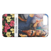 Aangepaste foto & tekst Elegant bloempatroon 2 Case-Mate iPhone Case (Achterkant (Horizontaal))