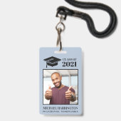 Aangepaste foto, tekst en kleur badge (Voorzijde met lanyard)