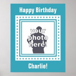 AANGEPASTE FOTO, TEKST EN KLEUR poster