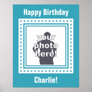 AANGEPASTE FOTO, TEKST EN KLEUR poster