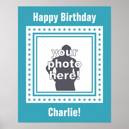 AANGEPASTE FOTO, TEKST EN KLEUR poster (Voorkant)